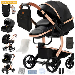 Poussette Convertible Tout-Terrain Premium "Jade" Modèle Noir