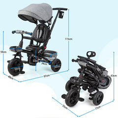 Tricycle 6 en 1 Premier Âge "Mallory" - Sécurisé, Evolutif et Pliable dès 10 mois