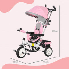 Tricycle 1er Âge "Lola Pink" - Evolutif, Sécurisé et Parfait dès 18 Mois