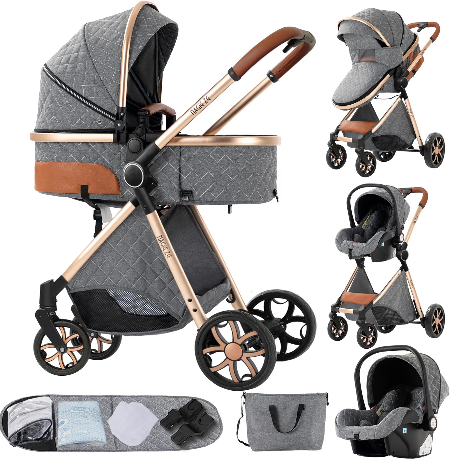 Poussette Convertible Tout-Terrain "Petite Louise" Modèle Gris 3