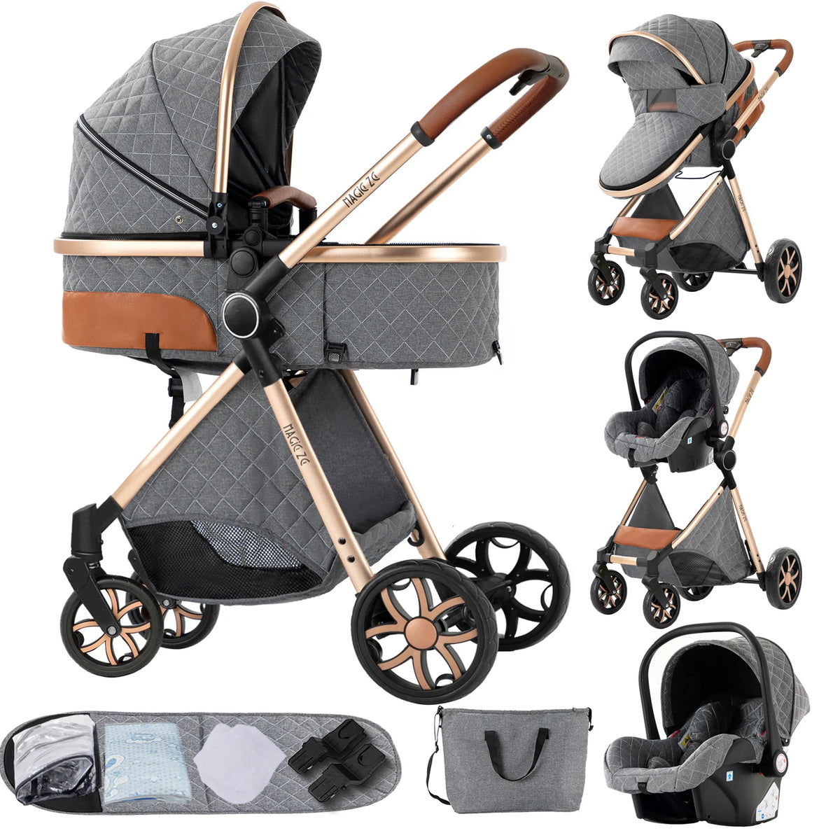 Poussette Convertible Tout-Terrain "Petite Louise" Modèle Gris 3