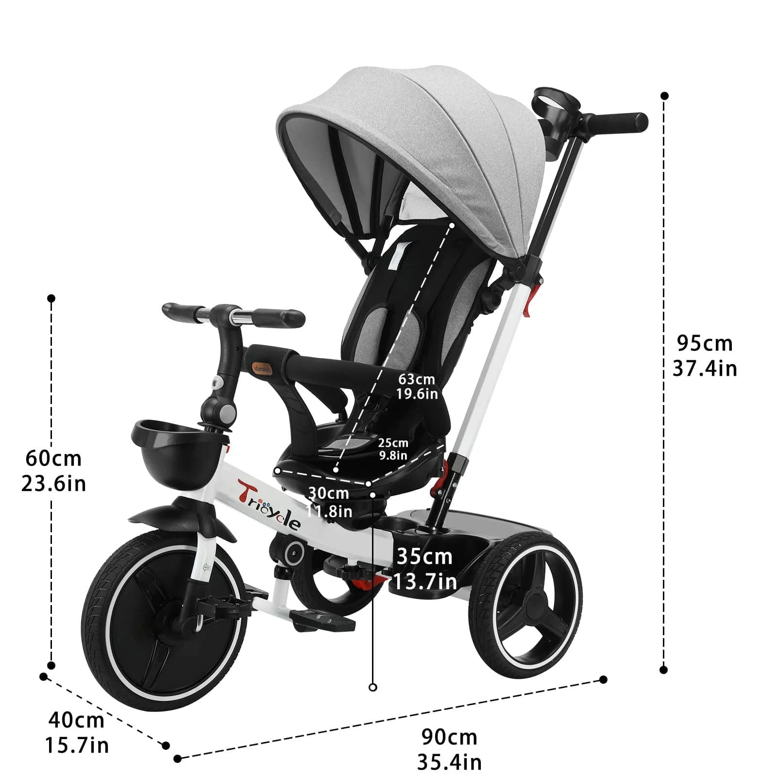 Tricycle Premier Âge "Capucine" - 5 en 1, sécurisé, confortable et évolutif