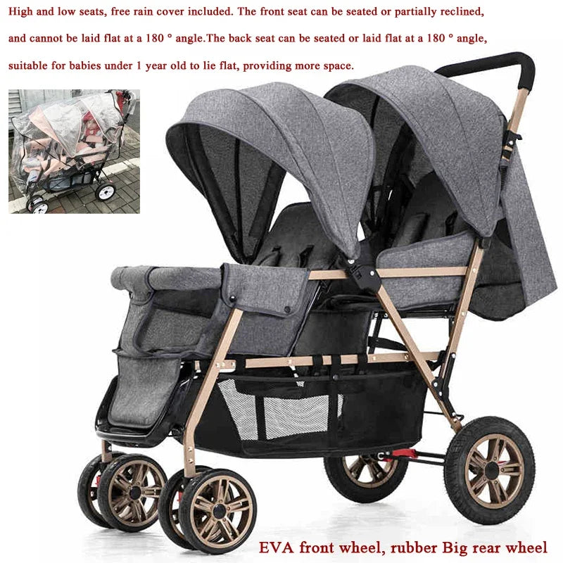 Poussette Compacte Double "Gabin et Mia"