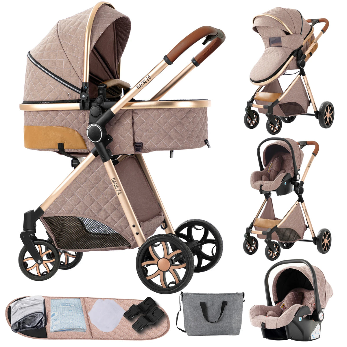 Poussette Convertible Tout Terrain "Petite Louise" CHOIX 2 Modèle Kaki 2