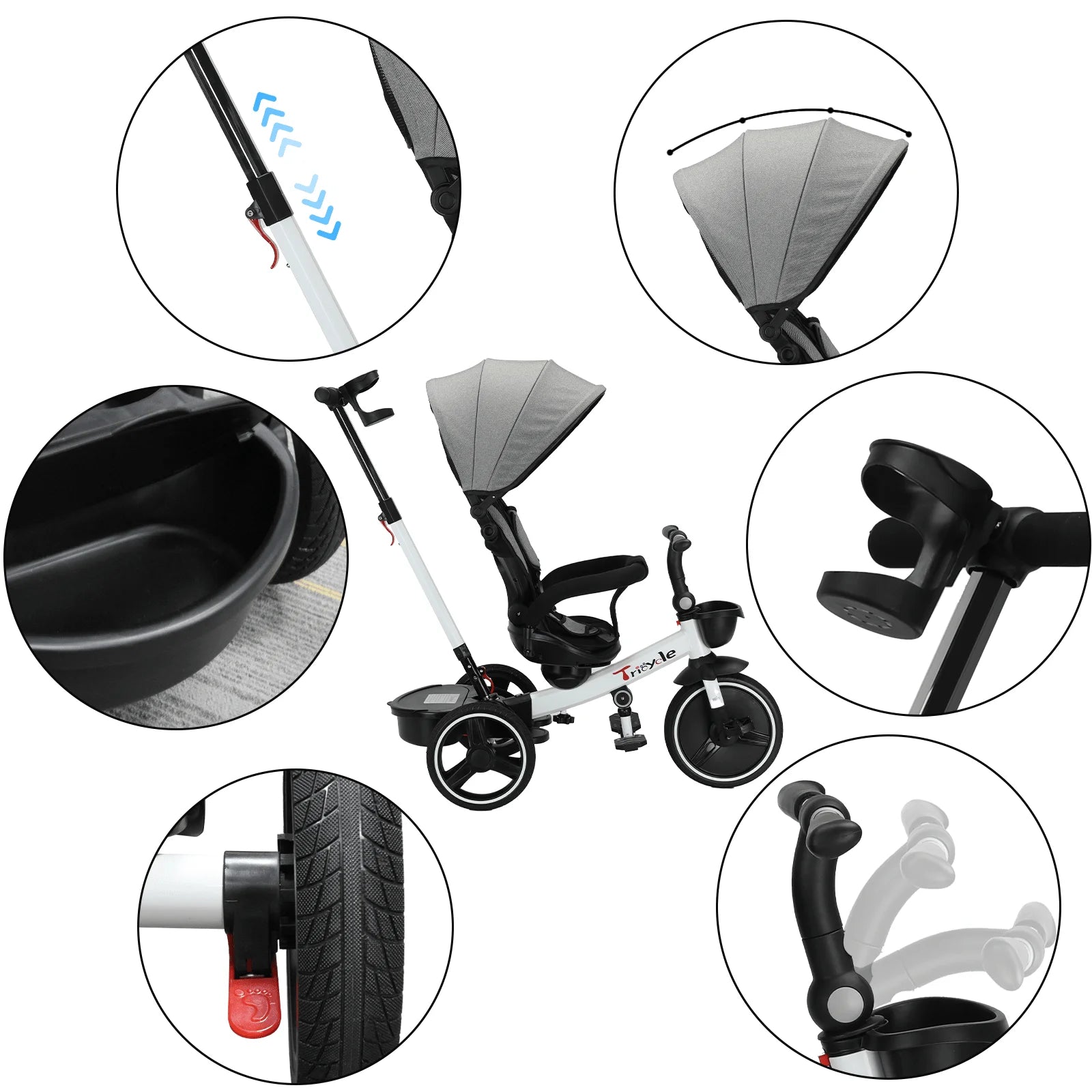 Tricycle Premier Âge "Capucine" - 5 en 1, sécurisé, confortable et évolutif