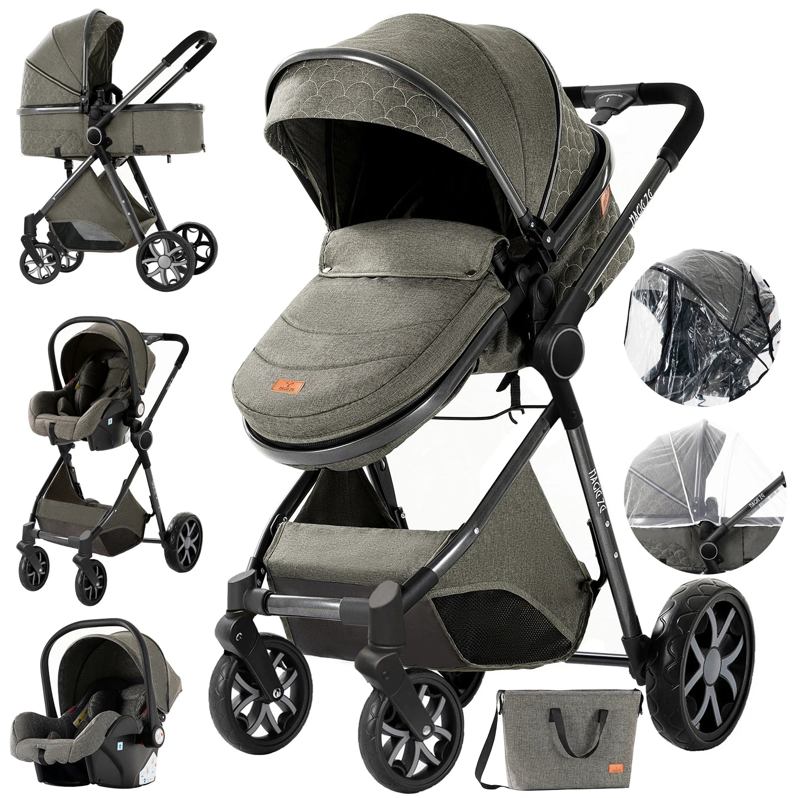 Poussette Modulable Citadine Compacte "Raphael" Modèle Gris Graphite