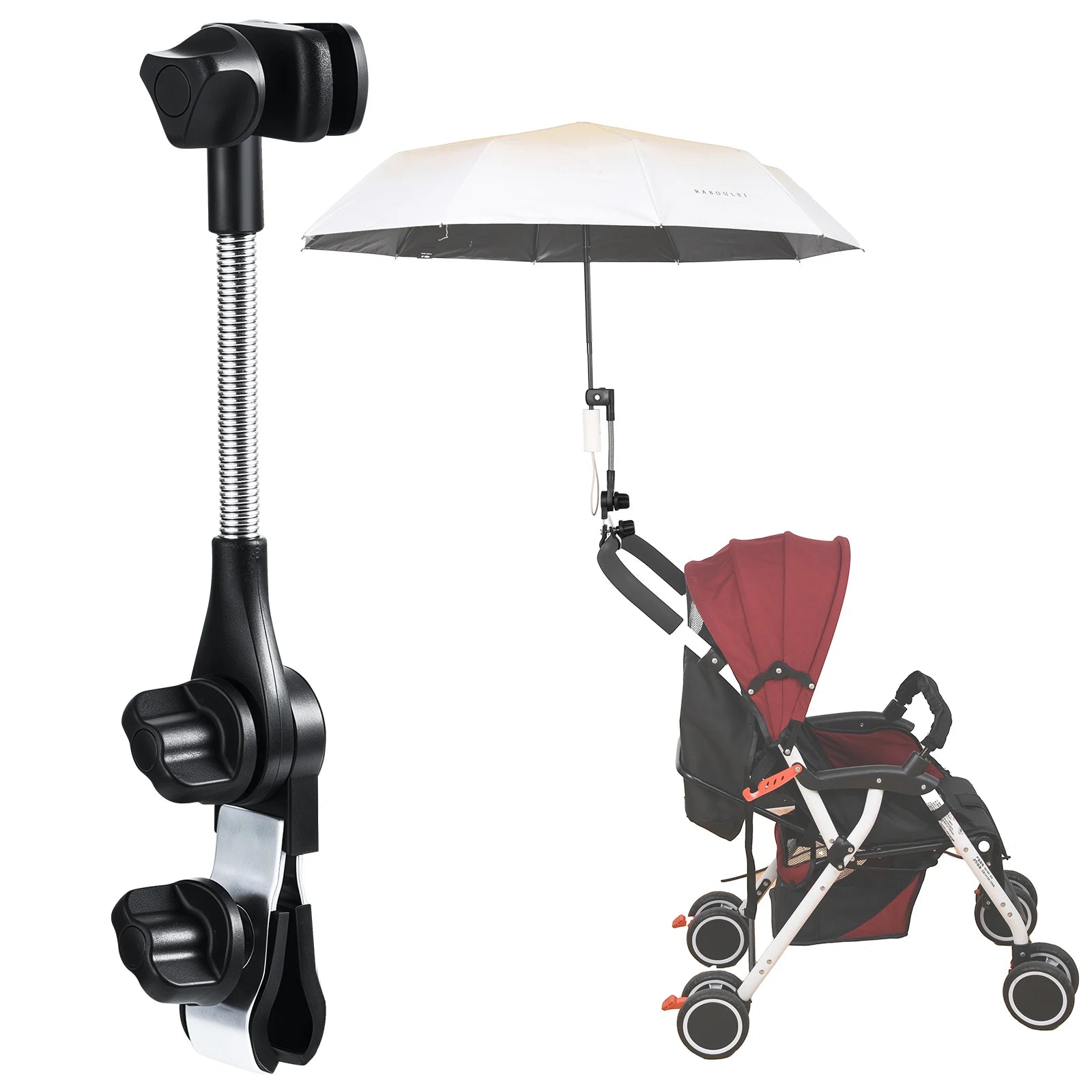 Adapt+ - Support Universel pour Ombrelle et Parapluie sur Poussette