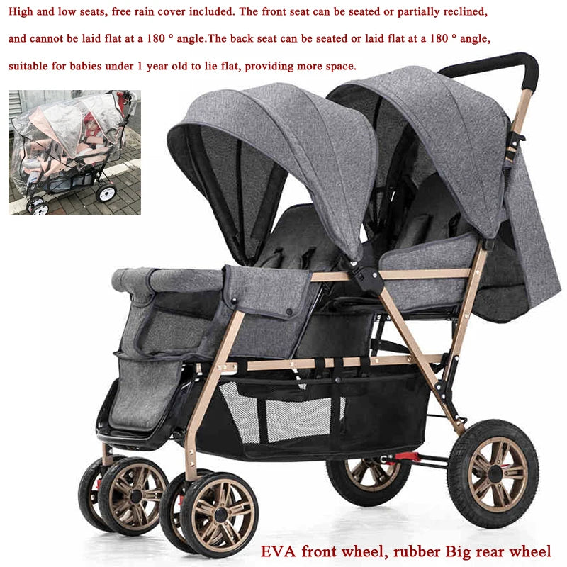 Poussette Double Avant-Arrière - Modèles citadins et tout-terrains Adam et Lina