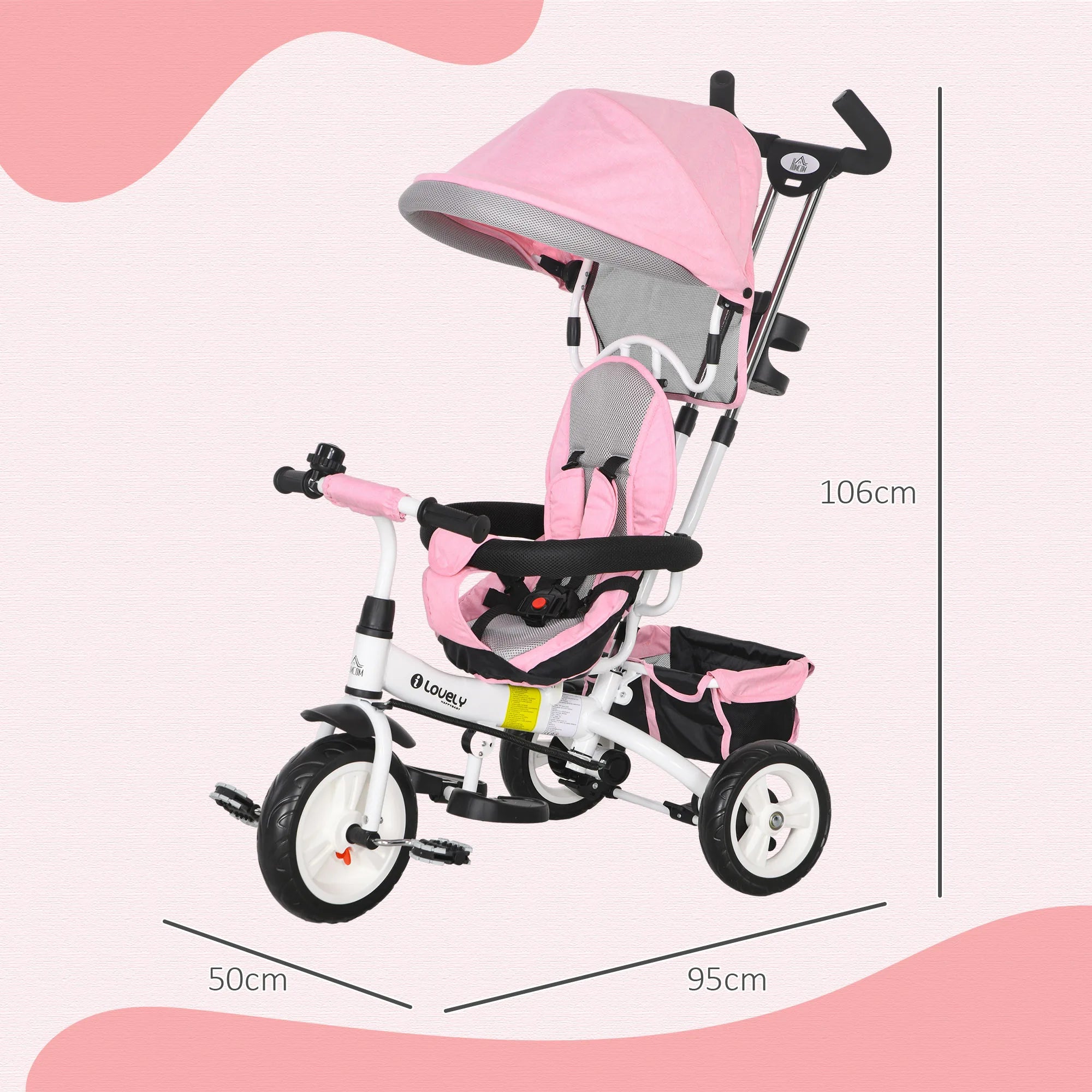 Tricycle 1er Âge "Miss Lou" - Evolutif, Sécurisé et Parfait dès 18 Mois